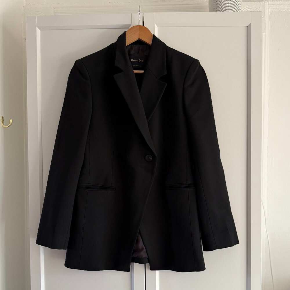 Massimo Dutti Black Suit Blazer - Size EU36